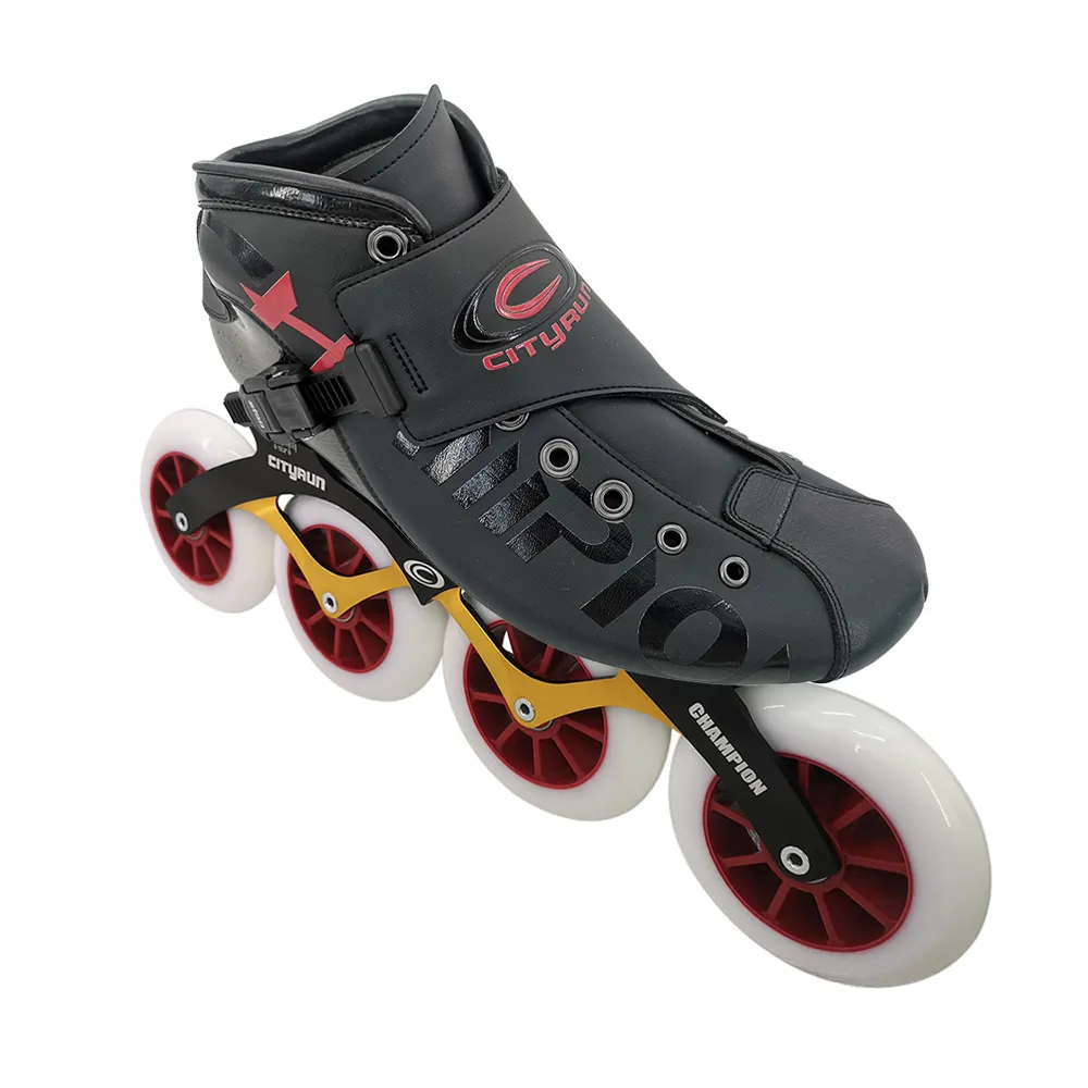 Professional inline speed carbon fiber four wheel straight row pulley roller skate shoes