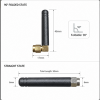 Antenne WiFi pliable à 90 degrés, double bande 2.4-2.5GHz, 2.5dBi, gain élevé, SMA mâle RP-SMA mâle pour routeur, adaptateur sans fil pour PC