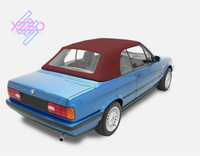 Capota Convertible para BMW E30 Compatible con BMW Serie 3 E30 86 - 93 (Borgoña, Ventanas de Plástico)