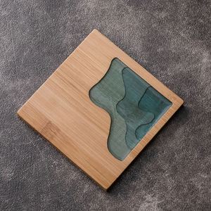 Juego de Posavasos de Bambú Reutilizables Estilo Chino con Portavasos y Bandeja para Té, Ecológico, para Ceremonia del Té - Product Image 2