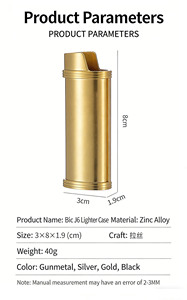 Estuche de Aleación de Zinc para Encendedor <span class=keywords><strong>Bic</strong></span> J6, Funda Protectora Metálica, Logotipo Personalizado Grabado con Láser, Regalo Empresarial - Product Image 6