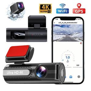 Cámara para Auto Ultra HD 4K de Doble Lente con Conectividad Wifi para <span class=keywords><strong>Smartphone</strong></span>, Montaje en Parabrisas, 2160P, Vista de 170 Grados - Product Image 1
