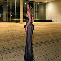 Damen Sexy Schwarzes Mesh-Patchwork-Kleid aus Kunstleder mit Schnürung und Ösen-Design, Spaghettiträger-Partykleid