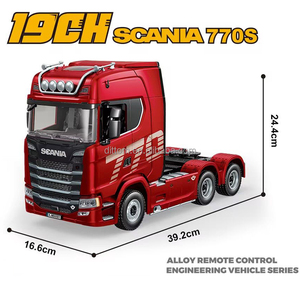 Ủy quyền 770S V8 Scania 6x6 nặng Hauler xe tải Huina 1501 1:18 19ch 6wd RC hợp kim Bán máy kéo Trailer - Product Image 2