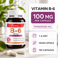Suplemento de Vitamina B-6 Shecome Personalizado 100 mg, Apoya la Salud Cardiovascular para Adultos, Cápsulas de Vitamina B-6