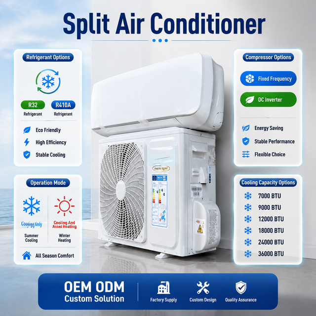 OEM Wholesale Split Air Conditioners Wide Coverage Airflow Consistent Output Efficient Cooling Air Conditioner