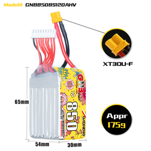 GAONENG GNB High Power Battery 850mAh 8S 30.4V 120C XT30 HV Drone Racing Light Weight Rc Car Boat - Product Image 2