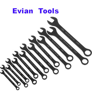 Clé à molette combinée <span class=keywords><strong>Evian</strong></span> en acier trempé finition oxyde noir 12/13/16/17 mm pour atelier de réparation - Product Image 6