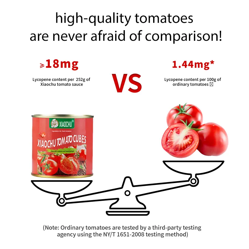 Hecho en China 252G 400g Tomate picado enlatado