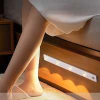 Lampu LED Sensor Gerak Nirkabel Ultra Tipis untuk Dapur Desain Mata Kucing Baru Bahan Aluminium