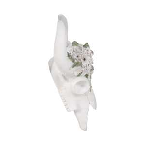 Decorazione da parete con teschio di toro e accenti floreali per l'arredamento della casa, camera da letto, soggiorno, bagno - Product Image 3