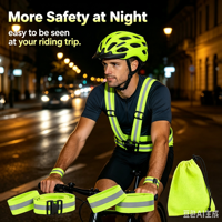 Gilet réfléchissant pour cyclisme, sangles haute visibilité, gilet de sécurité pour sports de plein air, course à pied, cyclisme, casque de vélo