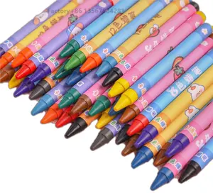 Kinderen Gebruiken Kleurrijke Tekening Crayon Wax Kerstcadeaus Kantoor Op Maat Gemaakt Merk Multi Color Niet-Toxisch 8/12 Pak Kleurpotloden