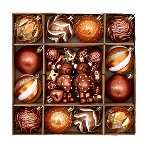 Ensemble de boules de Noël en plastique de haute qualité fabriquées à la machine AYOYO avec pendentif pour arbre de Noël - Product Image 1