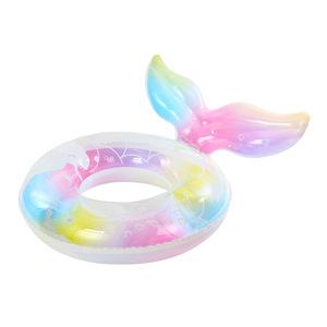 Mermaid Tail Swimming <b>Ring</b> For <b>Kids</b> PVC Inflatable Pool Float With High Buoyancy And Leak Proof Valve - Product Image 2