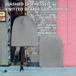 Gorro de punto lavado y desgastado, 100% lana, unisex, listo para viajar, tejido común, novedad 2026 - Product Image 2
