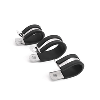 Colliers de serrage en U métriques réglables en acier inoxydable 304/210, galvanisés, avec doublure en caoutchouc EPDM, amortis, pour tuyaux, avec bande anti-vibration en caoutchouc