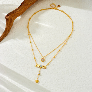 Cadena de Clavícula JY de Acero Inoxidable con Zirconia en Forma de Corazón, Diseño de Corazón Envuelto en Columna, Ideal como Regalo para el Día de la Madre - Product Image 4