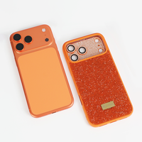 Coque de téléphone 2-en-1 avec protection d'objectif pour iPhone 17 Pro Max, étui de luxe scintillant avec diamants, support de personnalisation du logo