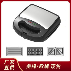 เครื่องทำอาหารเช้าสามในหนึ่งเดียว 220V 110V แผ่นทำความร้อนสองด้านอเนกประสงค์ สำหรับทำแซนวิช วาฟเฟิล ขนมปังปิ้ง - Product Image 5