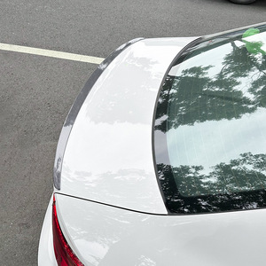 Audi A3 S3 8V Sedan Rear <b>Trunk</b> Spoiler Piano <b>Black</b> Carbon Fiber Texture Ducktail ABS 2014-2020 - Product Image 2