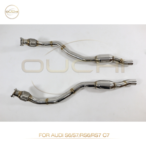 Système d'<span class=keywords><strong>échappement</strong></span> Ouchi de style nouveau, en acier inoxydable, <span class=keywords><strong>tube</strong></span> droit avant, Audi S6 S7 RS6 RS7 C7 4.0T, performance, réglage automobile, 1 pièce - Product Image 4