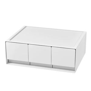 Schreibtisch-Aufbewahrungsbox für Kosmetik und Bürobedarf, stapelbare Kunststoff-Make-up-Aufbewahrungsbox, weißer Schubladen-Organizer, Modell JJ-1941 - Product Image 1