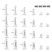 Kit d'Assortiment de Vis à Tête Hexagonale en Fer Galvanisé, M2 M3 M4 M5, avec Écrous et Rondelles