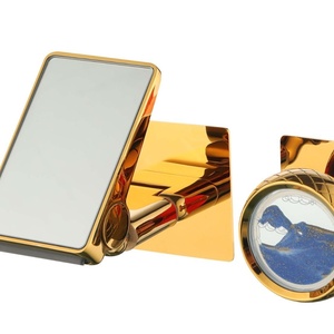 Household <b>Copper</b> Ceramic American Style Wall-Mounted Mirror Digital Display Makeup Mirror Basin Concealed Hot Cold B026 Digital - Product Image 5
