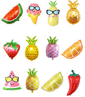 Ballons en aluminium en forme de légumes et de fruits, ballons en aluminium en forme de légumes et de fruits pour décorations de fête d'anniversaire