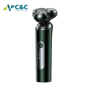 Maquinilla de afeitar eléctrica rotativa portátil IPX4 impermeable USB recargable para hombre 3 en 1 máquina de afeitar eléctrica