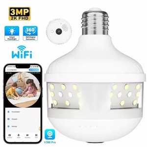 V380 Pro bóng đèn chiếu sáng <span class=keywords><strong>camera</strong></span> an ninh nhà 360 ° Tầm nhìn ban đêm điện thoại di động từ xa xem <span class=keywords><strong>camera</strong></span> an ninh - Product Image 6