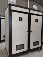 Toilettes mobiles portables prêtes à l'emploi, double cabine, modulaires, pour extérieur, usage public, construction, tourisme, urgence, style européen moderne