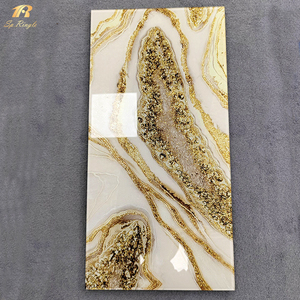 Springletile porcelaine onyx pierre pailletée <span class=keywords><strong>or</strong></span> carreaux de sol miroir mural <span class=keywords><strong>d</strong></span>écoratif brillant marbre carrelage de sol luxe pour intérieur - Product Image 5