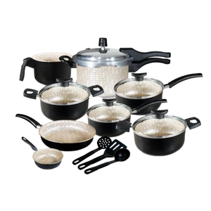 Juego de Ollas y Sartenes de Hierro Refinado OEM de 11 Piezas con Tapa de Vidrio y Mango Ergonómico para el Hogar, Restaurantes y Chefs, Venta al por Mayor - Product Image 1