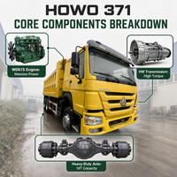 Camion benne HOWO 371 d'occasion prêt à l'emploi, 12 roues, capacité de charge lourde de 31 tonnes, camion benne HOWO 6x4 à vendre