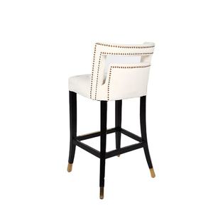 Sedia alta da bar in tessuto avorio di vendita calda <span class=keywords><strong>per</strong></span> <span class=keywords><strong>tavolo</strong></span> da bar sedie da bar moderne imbottite in velluto bianco <span class=keywords><strong>per</strong></span> la cucina - Product Image 4