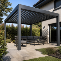 Pergola motorisée en aluminium Jiake avec toit à lames orientables imperméable pour projets de terrasses, jardins et espaces extérieurs