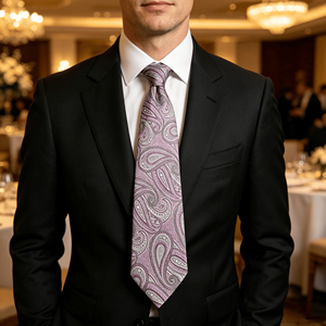 Cravate en soie 100% polyester, motif floral fait main, cravate personnalisée à motifs imprimés, cravates tendance pour hommes - Product Image 1