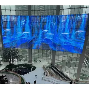 indoor transparent glass P2.6-5.2 led display screen for brand jewelry store shopping mall 55 inch indoor