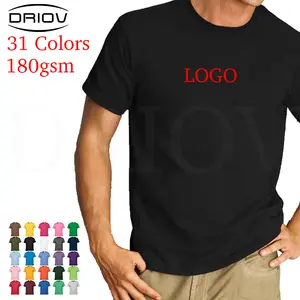 A buon mercato 180g oversize 31 colori magliette unisex estate traspirante girocollo manica corta magliette personalizzate solid mens tee shirt