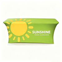Housse de table extensible Sunshine personnalisée avec logo, 1,2 m, 1,5 m, 1,8 m, 2,4 m, drapée, pour salons professionnels, nappes et chemins de table