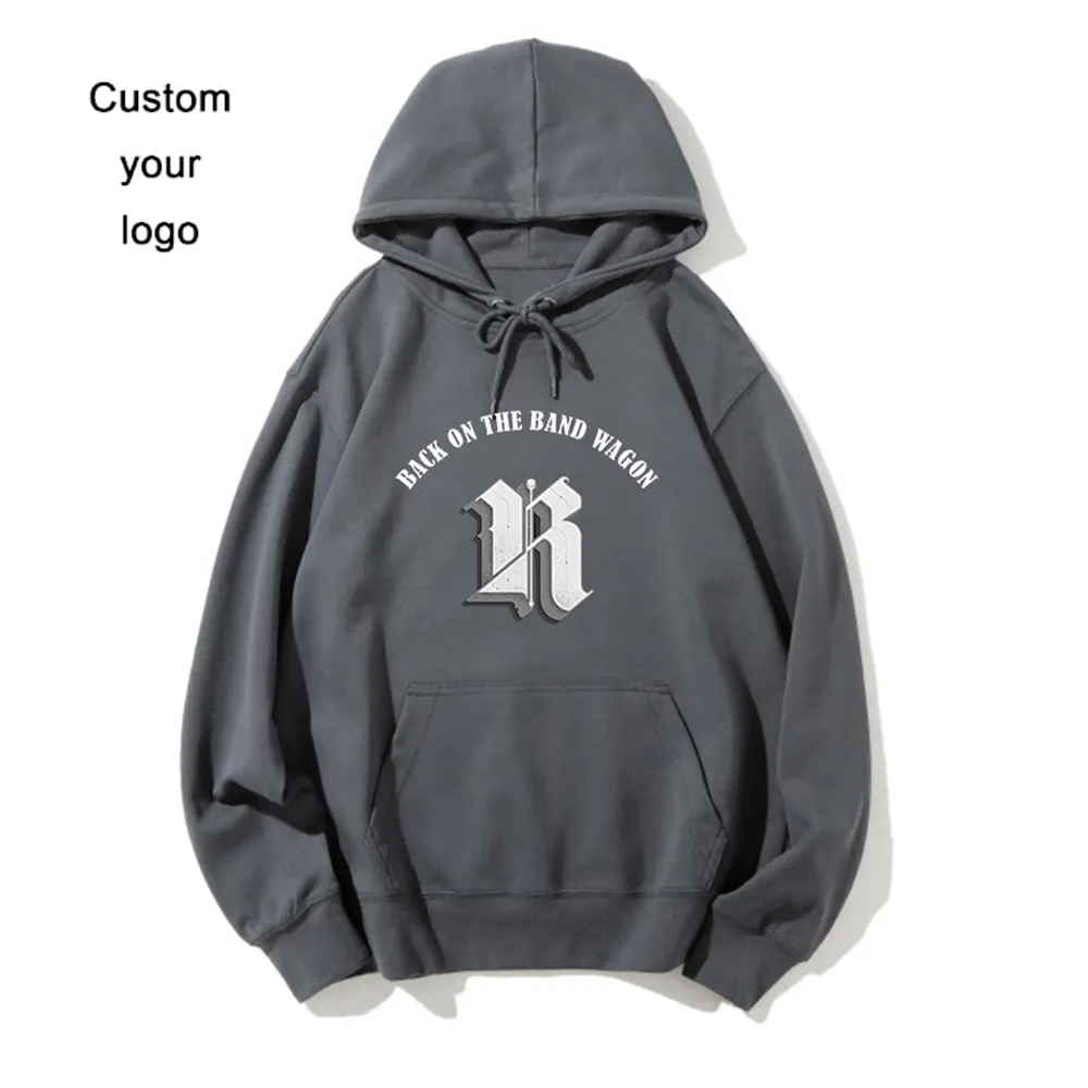 Oversized Heren Trui Hoodies Sweatshirts Foam Print Logo Unisex Zwaargewicht Hoodies Groothandel Custom 3d Geweven Gevoerd