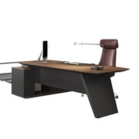Bureau de direction moderne et simple en bois, structure solide, mobilier de bureau stable pour le bureau du directeur