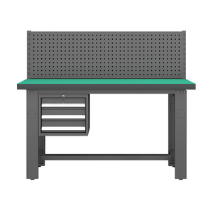 Banc de travail industriel robuste en acier, table d'assemblage d'atelier avec tiroirs de rangement - Product Image 6