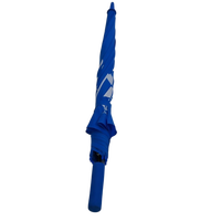 Parapluie de golf révolutionnaire classique bleu saphir à impression multi-panneaux anti-inversion, double couche ventilée, avec mécanisme de déclenchement rapide et protection UV