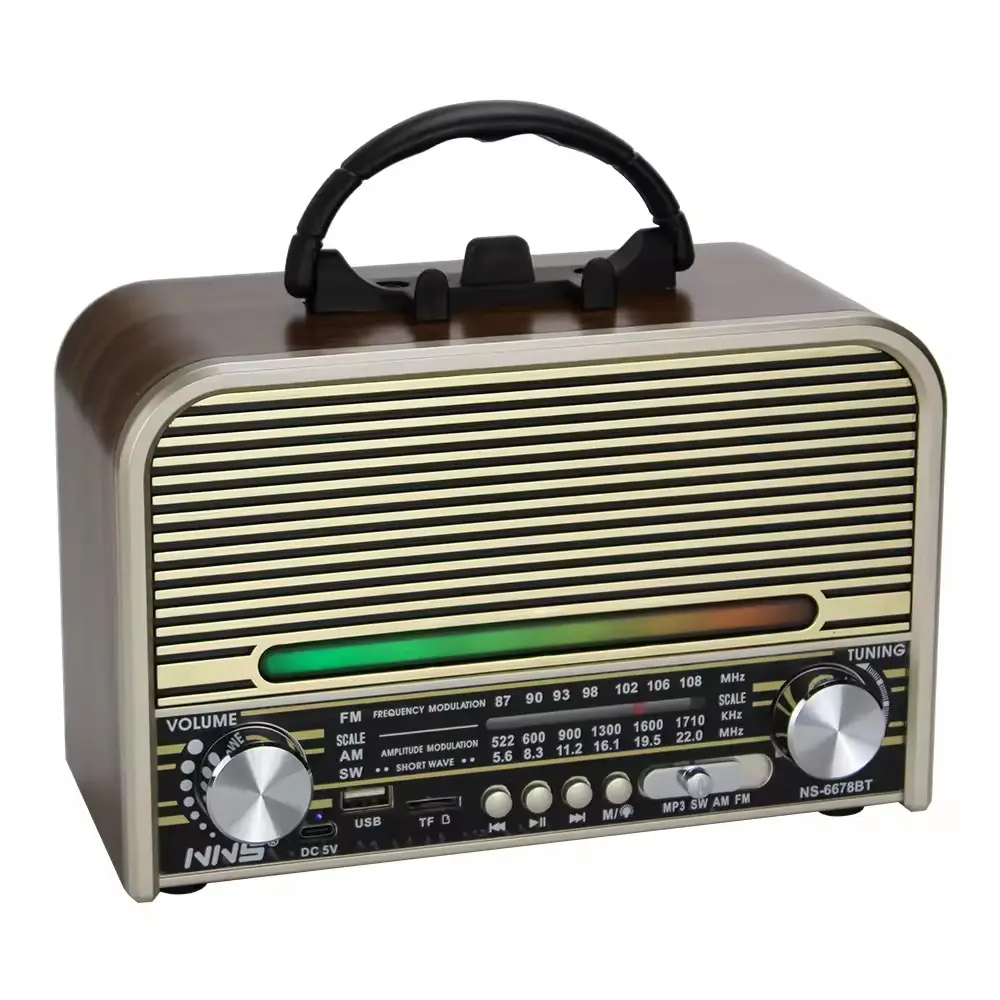سماعات راديو NS-6678BT ديسكو موسيقى خفيفة AM FM SW 3 مجالات سماعات مضخم الصوت BT TF USB FM سماعات محمولة كلاسيكية
