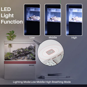 MINI Betta acrylique autonettoyant avec lumière <span class=keywords><strong>LED</strong></span> filtre <span class=keywords><strong>de</strong></span> pompe à <span class=keywords><strong>eau</strong></span> support <span class=keywords><strong>de</strong></span> téléphone en plastique petit réservoir d'<span class=keywords><strong>aquarium</strong></span> <span class=keywords><strong>de</strong></span> poissons <span class=keywords><strong>Nano</strong></span> - Product Image 3