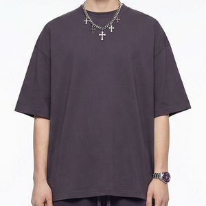Camiseta de Verano para Hombre, Marca Americana de Moda, Estilo Holgado, Color Sólido, Manga Corta, con Tecnología SORONA, Personalizable - Product Image 4