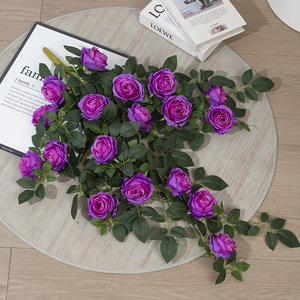 Artificial Rose Wall <b>Hanging</b> Flowers Plastic Vines Home Decor Irregular Shape - Product Image 4